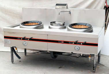 Ανοξείδωτο 550W 2 εμπορικοί εξοπλισμοί κουζινών καυστήρων/σόμπες μαγειρέματος αερίου