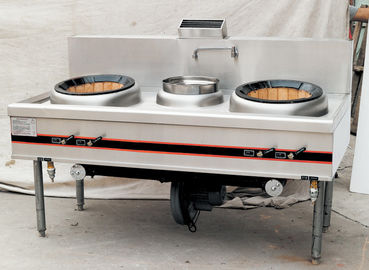 Commercial Gas Two Burner Cooking Range 1900mm For Hotel , Stainless Steel