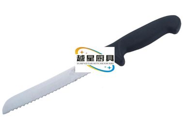 ανοξείδωτο Cookwares, δυτικό μαχαίρι 25cm ψωμιού ύφους με τη μαύρη πλαστική λαβή