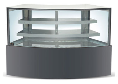 Refrigeration Arc Glass Cake Showcase With Black Marble Base 2100x800x1300MM