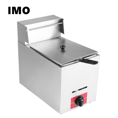 Stainless Steel 5.5L Cheapest Single Tank Gas Fryer 290x520x445mm Size