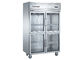 Εισαγόμενος συμπιεστής έξι Aspera εμπορικό ψυγείο κουζινών πορτών γυαλιού με τέσσερις κινητούς κάστορες