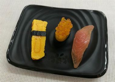 Dinnerware μελαμινών πιάτων σουσιών ιαπωνικός-ύφους ορθογώνιο μαύρο βάρος 264g
