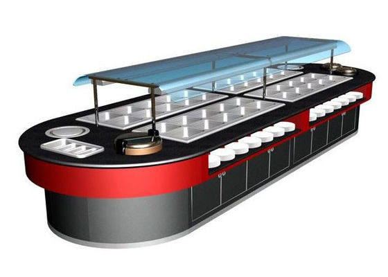 Εμπορικό εξοπλισμό μπουφέ 400L με φωτισμό για την κουζίνα ξύλο απαλό ζεστό 7kw