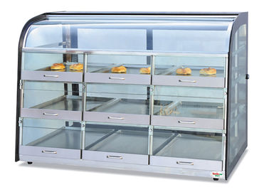 3-Layer γραφείο επίδειξης ψωμιού 9-τηγανιών συρτάρι-τύπων προθηκών μαγκάών τροφίμων γυαλιού επιτραπέζιων κορυφών